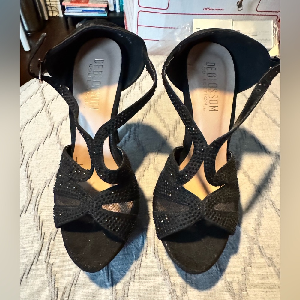 Formal black high heel shoes, 5 in heel